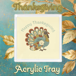 Happy Thanksgiving Mute Fall Farbe Türkei Acryl Tablett