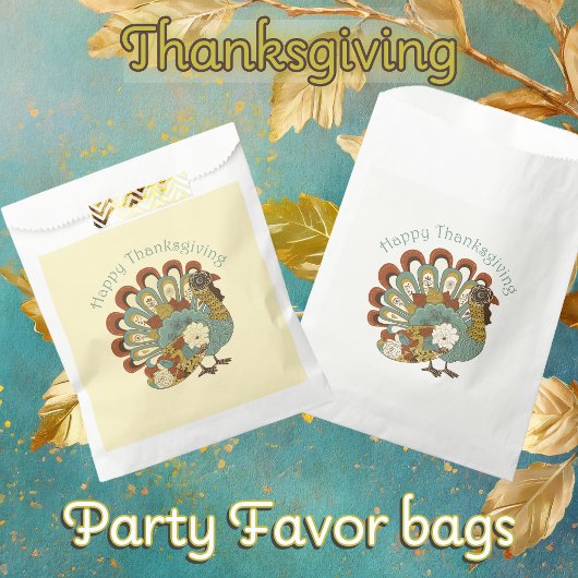 Happy Thanksgiving Mute Fall Farbige Türkei Geschenktütchen
