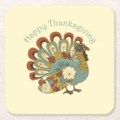 Happy Thanksgiving Mute Fall Farbige Türkei Rechteckiger Pappuntersetzer (Vorderseite)