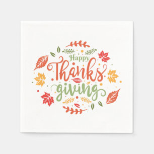 Happy Thanksgiving Napkins Serviette