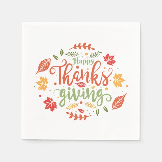 Happy Thanksgiving Napkins Serviette (Vorderseite)