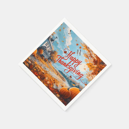 Happy Thanksgiving Napkins Serviette (Ecke)