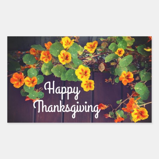 Happy Thanksgiving Nasturtium Stickers (Vorderseite)