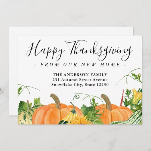 Happy Thanksgiving New Zuhause Pumpkin Holiday Mov Ankündigung (Vorne/Hinten)