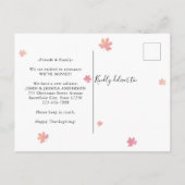 Happy Thanksgiving New Zuhause Pumpkin Holiday Mov Ankündigungspostkarte (Rückseite)