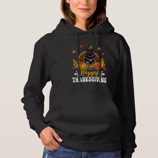Happy Thanksgiving Newfoundland Dog Turkey Pumpkin Hoodie (Vorderseite)