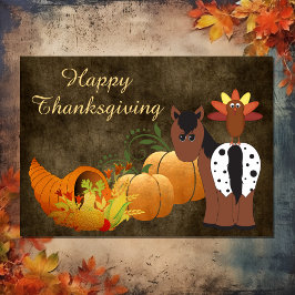 Happy Thanksgiving Niedlich Appaloosa Pferd und Tü Feiertagskarte