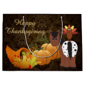 Happy Thanksgiving Niedlich Appaloosa Pferd und Tü Große Geschenktüte (Vorderseite)