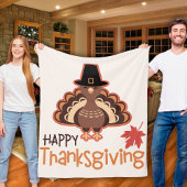 Happy Thanksgiving Niedlich Pilgrim Türkei Fleecedecke