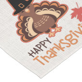 Happy Thanksgiving Niedlich Pilgrim Türkei Kurzer Tischläufer (Ecke)