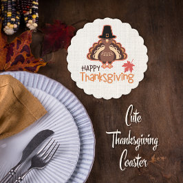 Happy Thanksgiving Niedlich Pilgrim Türkei Untersetzer