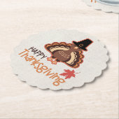 Happy Thanksgiving Niedlich Pilgrim Türkei Untersetzer (angewinkelt)