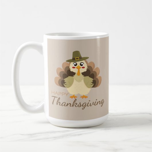 Happy Thanksgiving Niedlich Türkei Kaffeetasse (Links)