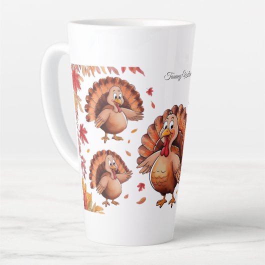 Happy Thanksgiving Niedlich Türkei Milchtasse (Linke Ecke)
