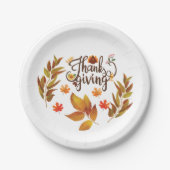 Happy Thanksgiving Niedlich Türkei Pappteller (Vorderseite)