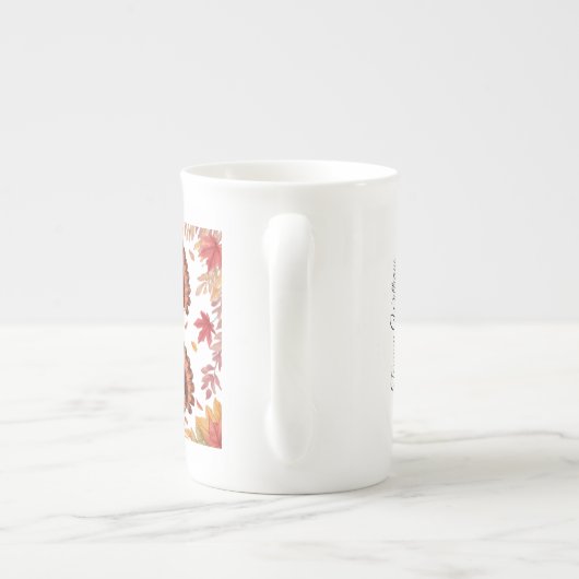 Happy Thanksgiving Niedlich Türkei Porzellantasse (Rückseite)