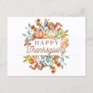 Happy Thanksgiving Niedliche Natur  Postkarte