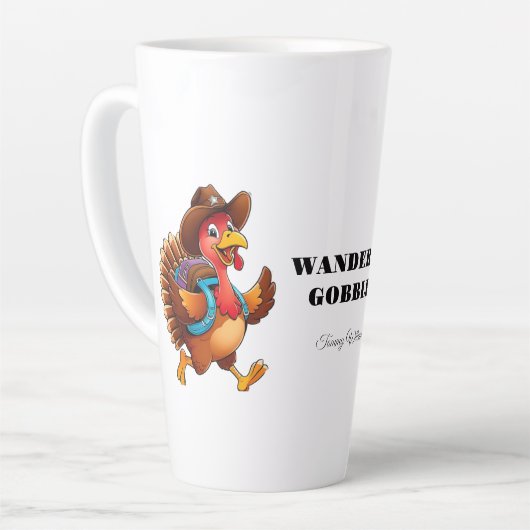 Happy Thanksgiving Niedliche Türkei Reise Milchtasse (Linke Ecke)