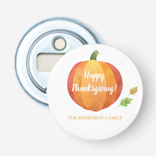 Happy Thanksgiving Niedliche Wasserfarbe Pumpkin C Flaschenöffner