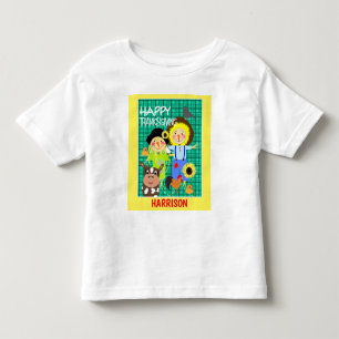 Happy Thanksgiving Niedlichen Cartoon Scarecrows Kleinkind T-shirt