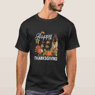 Happy Thanksgiving Niedlichen Englisch Mastiff Tur T-Shirt