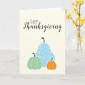 Happy Thanksgiving Niedlichen Pumpkins Green Blue Karte (Gelbe Blume)