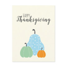 Happy Thanksgiving Niedlichen Pumpkins Green Blue