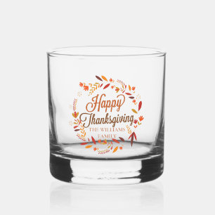 Happy Thanksgiving Niedlicher, benutzerdefinierter Whiskyglas