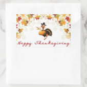 Happy Thanksgiving niedlicher Truthahnaufkleber Rechteckiger Aufkleber (Tasche)