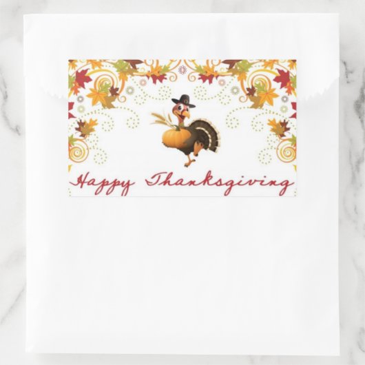 Happy Thanksgiving niedlicher Truthahnaufkleber Rechteckiger Aufkleber (Tasche)