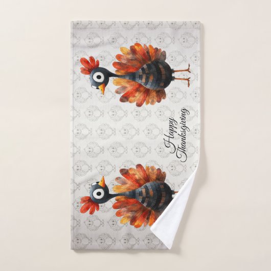 Happy Thanksgiving Niedliches farbiges Baby Türkei Badhandtuch Set (Handtuch)
