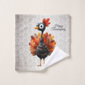 Happy Thanksgiving Niedliches farbiges Baby Türkei Badhandtuch Set (Waschlappen)