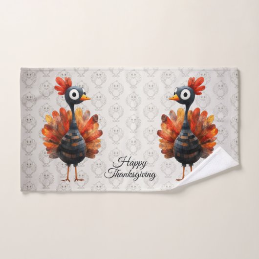 Happy Thanksgiving Niedliches farbiges Baby Türkei Badhandtuch Set (Handtuch)