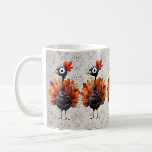 Happy Thanksgiving Niedliches farbiges Baby Türkei Kaffeetasse (Links)