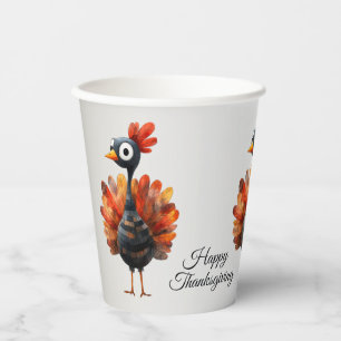 Happy Thanksgiving Niedliches farbiges Baby Türkei Pappbecher
