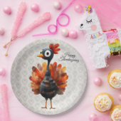 Happy Thanksgiving Niedliches farbiges Baby Türkei Pappteller (Party)