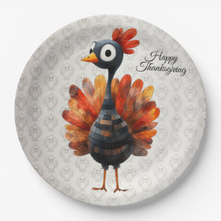Happy Thanksgiving Niedliches farbiges Baby Türkei Pappteller