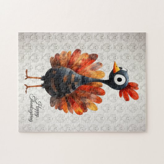 Happy Thanksgiving Niedliches farbiges Baby Türkei Puzzle (Horizontal)