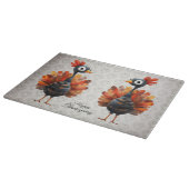 Happy Thanksgiving Niedliches farbiges Baby Türkei Schneidebrett (Ecke)