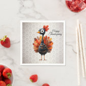 Happy Thanksgiving Niedliches farbiges Baby Türkei Serviette (Beispiel)