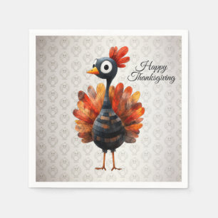 Happy Thanksgiving Niedliches farbiges Baby Türkei Serviette