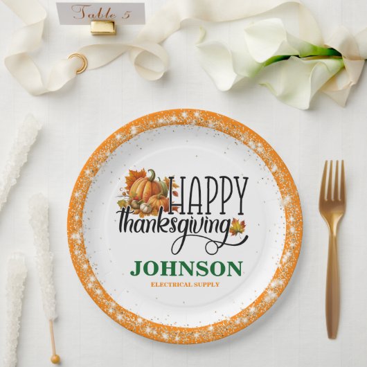 Happy Thanksgiving Office Party Pappteller (Hochzeit)