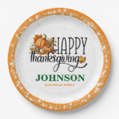 Happy Thanksgiving Office Party Pappteller (Vorderseite)