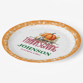 Happy Thanksgiving Office Party Pappteller (Schrägansicht)