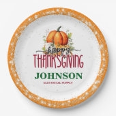 Happy Thanksgiving Office Party Pappteller (Vorderseite)