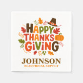 Happy Thanksgiving Office Party Serviette (Vorderseite)