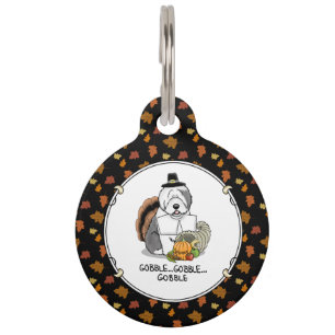 Happy Thanksgiving Old English Sheepdog Gray 1 Fun Haustiermarke