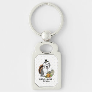 Happy Thanksgiving Old English Sheepdog Gray 1 Fun Schlüsselanhänger