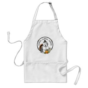 Happy Thanksgiving Old English Sheepdog Gray 1 Fun Schürze