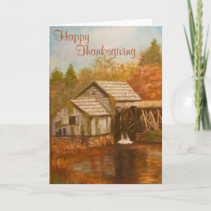 Happy Thanksgiving Old Mill Feiertagskarte
